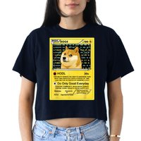Doge HODL Card Crypto Currency Funny Women's Crop Top Tee
