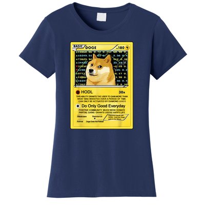 Doge HODL Card Crypto Currency Funny Women's T-Shirt