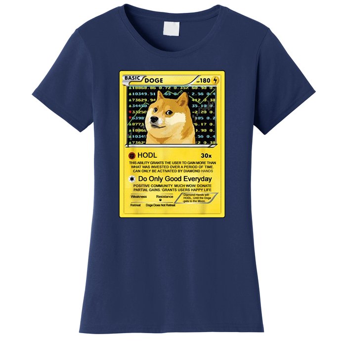 Doge HODL Card Crypto Currency Funny Women's T-Shirt