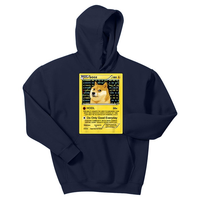 Doge HODL Card Crypto Currency Funny Kids Hoodie