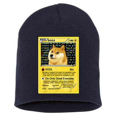 Doge HODL Card Crypto Currency Funny Short Acrylic Beanie