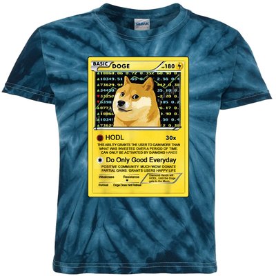 Doge HODL Card Crypto Currency Funny Kids Tie-Dye T-Shirt