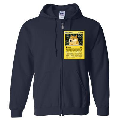 Doge HODL Card Crypto Currency Funny Full Zip Hoodie