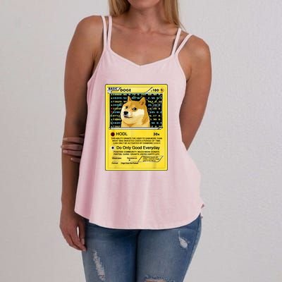 Doge HODL Card Crypto Currency Funny Women's Strappy Tank