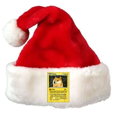 Doge HODL Card Crypto Currency Funny Premium Christmas Santa Hat