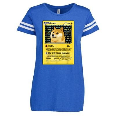 Doge HODL Card Crypto Currency Funny Enza Ladies Jersey Football T-Shirt