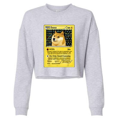 Doge HODL Card Crypto Currency Funny Cropped Pullover Crew