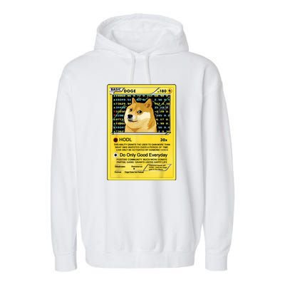 Doge HODL Card Crypto Currency Funny Garment-Dyed Fleece Hoodie