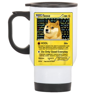 Doge HODL Card Crypto Currency Funny Stainless Steel Travel Mug