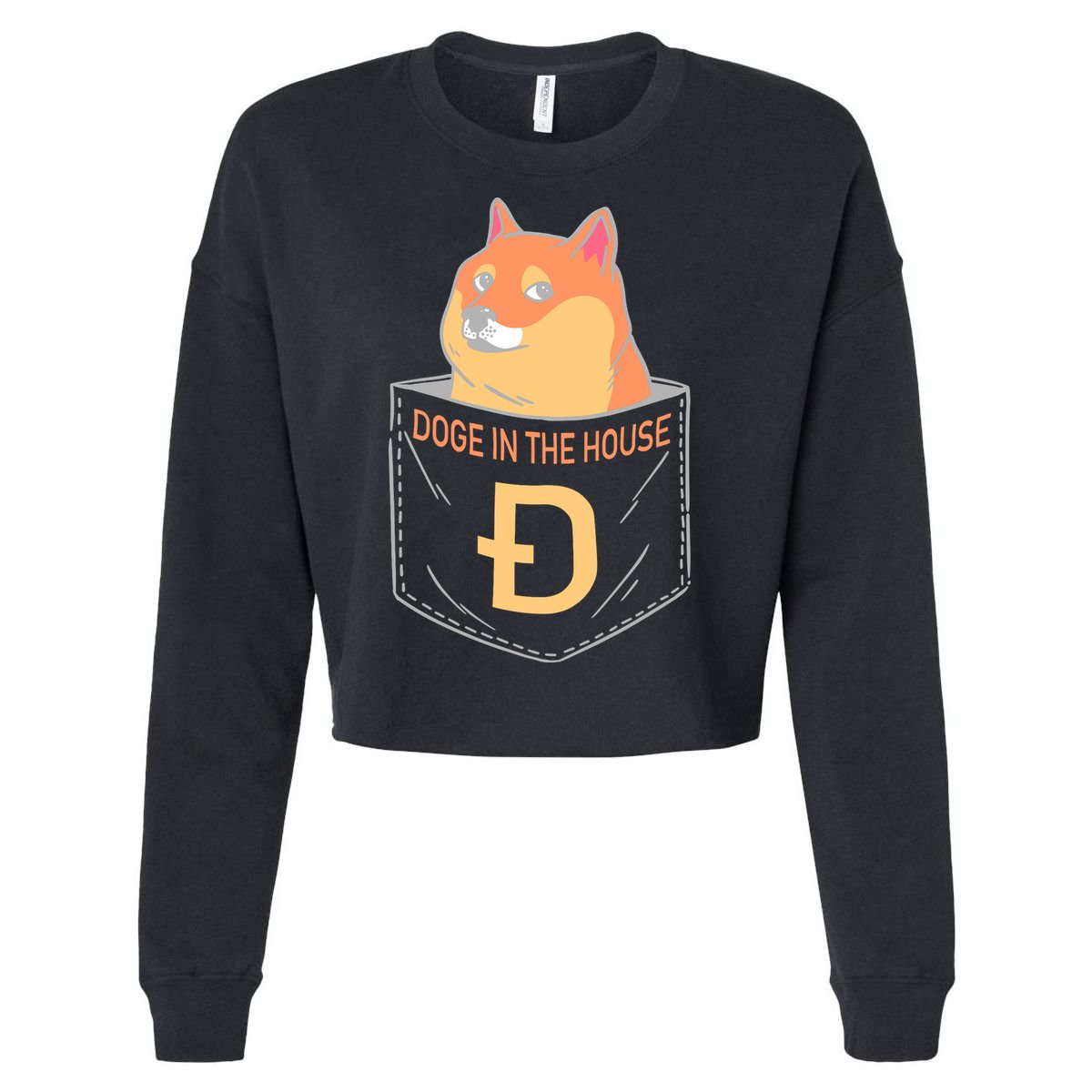 Doge In The House Pocket Cropped Pullover Crew