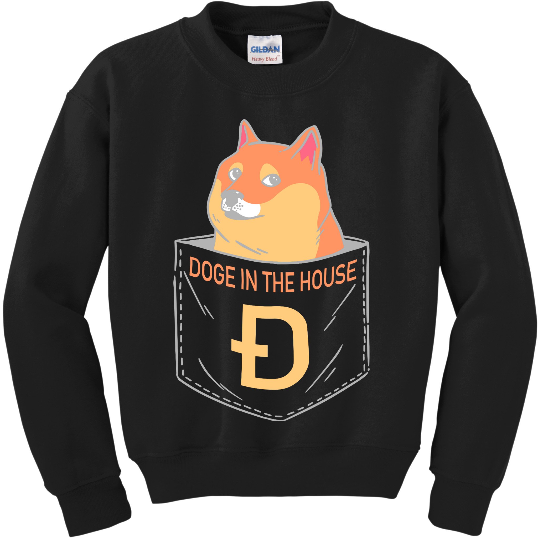 Doge In The House Pocket Kids Sweatshirt