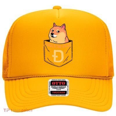 Doge In The House Pocket High Crown Mesh Back Trucker Hat