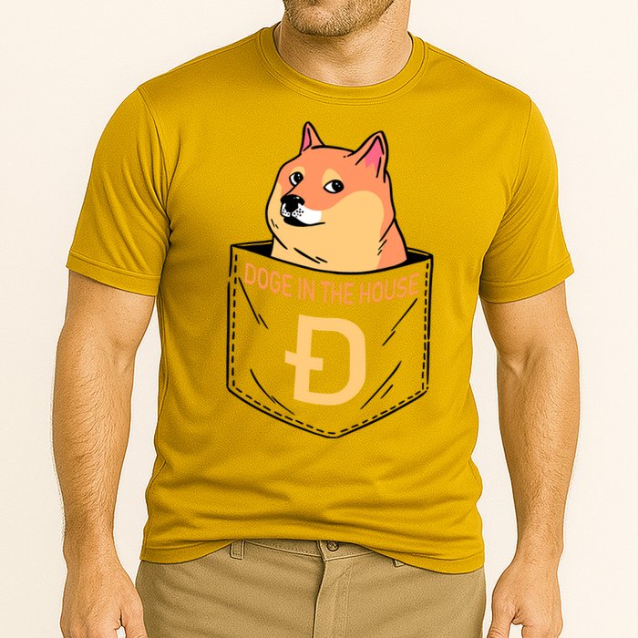Doge In The House Pocket Cooling Performance Crew T-Shirt
