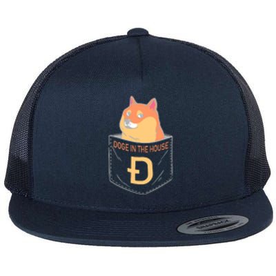 Doge In The House Pocket Flat Bill Trucker Hat