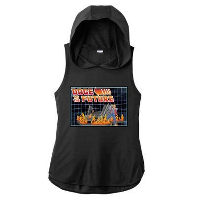 Doge To The Future Ladies PosiCharge Tri-Blend Wicking Draft Hoodie Tank