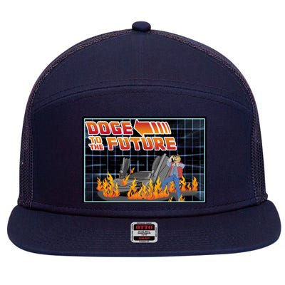 Doge To The Future 7 Panel Mesh Trucker Snapback Hat