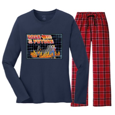 Doge To The Future Women's Long Sleeve Flannel Pajama Set 