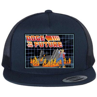 Doge To The Future Flat Bill Trucker Hat