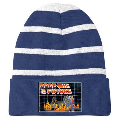 Doge To The Future Striped Beanie with Solid Band