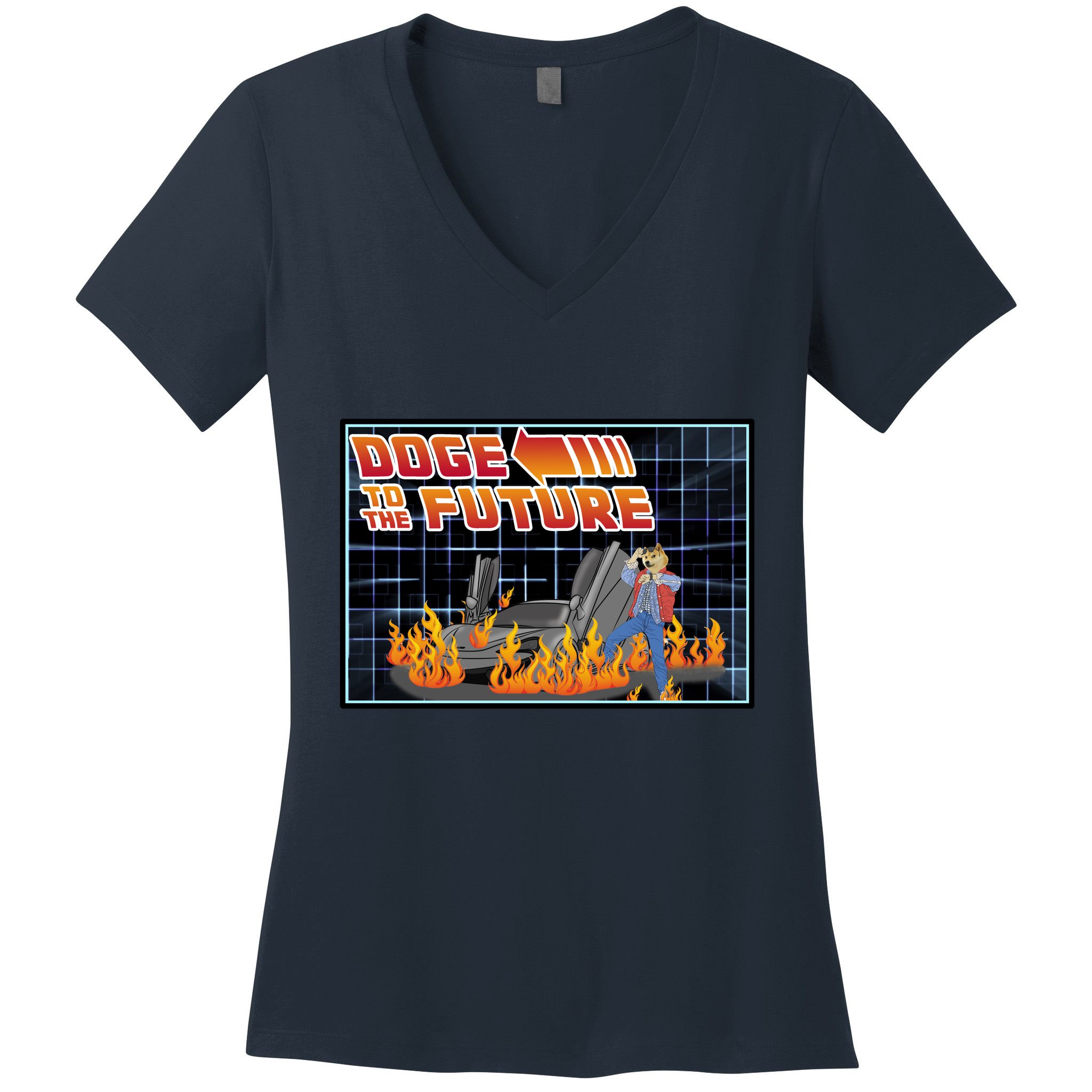 Doge To The Future Women's V-Neck T-Shirt