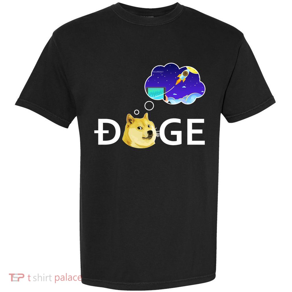 Doge To The Moon Crypto Currency Dogecoin Garment-Dyed Heavyweight T-Shirt
