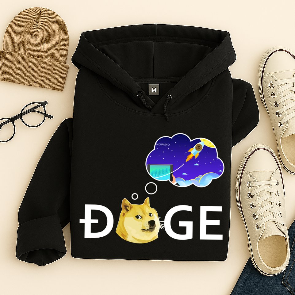 Doge To The Moon Crypto Currency Dogecoin Hoodie