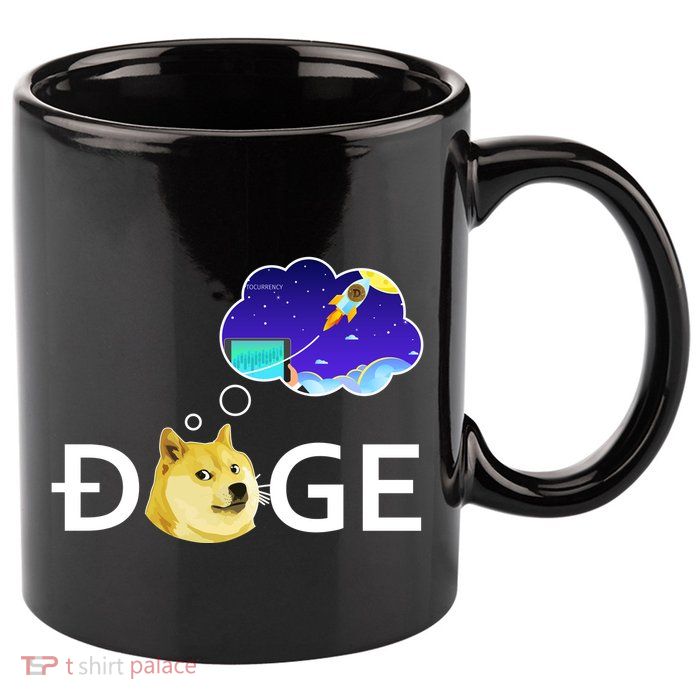 Doge To The Moon Crypto Currency Dogecoin 11oz C Handle Ceramic Mug
