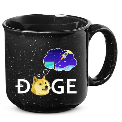 Doge To The Moon Crypto Currency Dogecoin 15oz Campfire Ceramic Mug