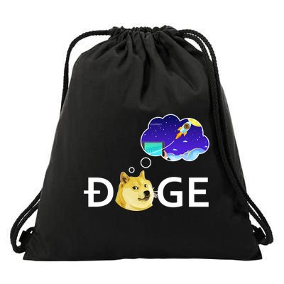 Doge To The Moon Crypto Currency Dogecoin Drawstring Bag