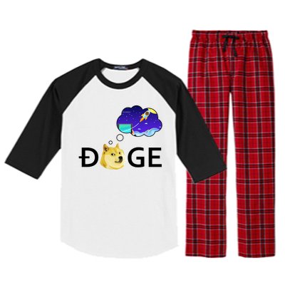 Doge To The Moon Crypto Currency Dogecoin Raglan Sleeve Pajama Set