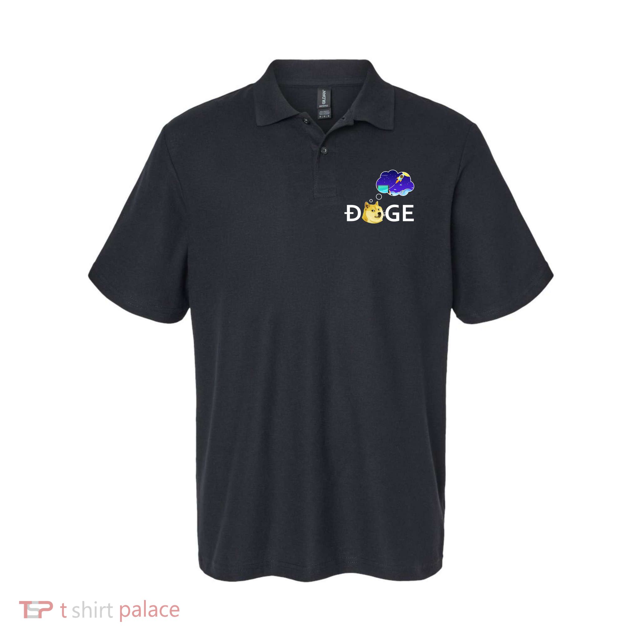 Doge To The Moon Crypto Currency Dogecoin Polo