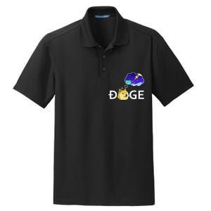 Doge To The Moon Crypto Currency Dogecoin Dry Zone Grid Polo