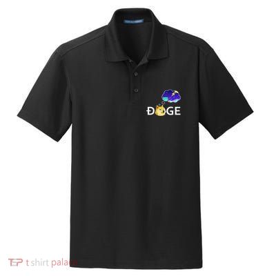 Doge To The Moon Crypto Currency Dogecoin Dry Zone Grid Polo