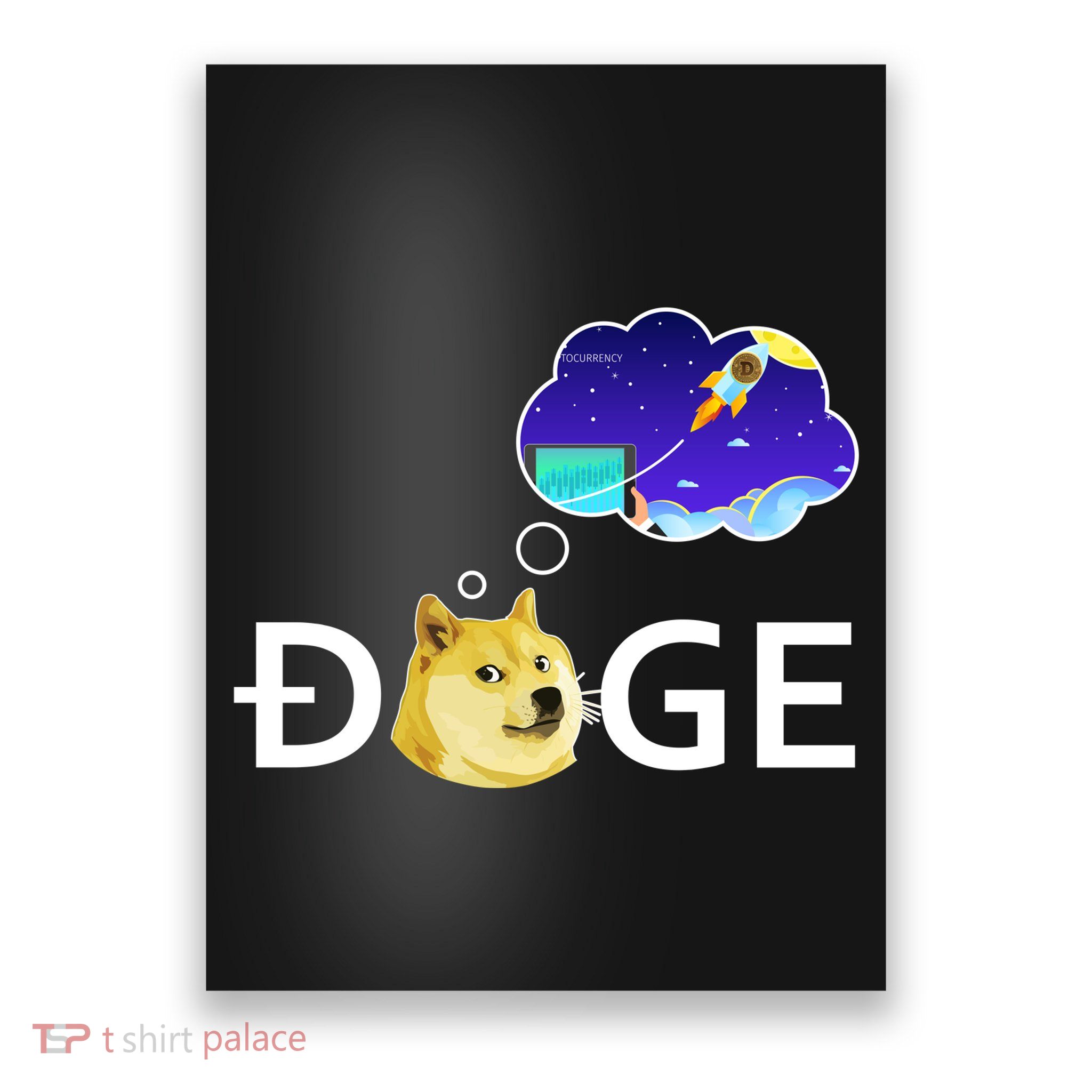 Doge To The Moon Crypto Currency Dogecoin Poster