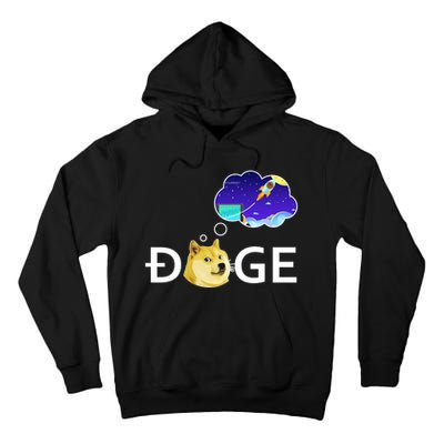 Doge To The Moon Crypto Currency Dogecoin Tall Hoodie