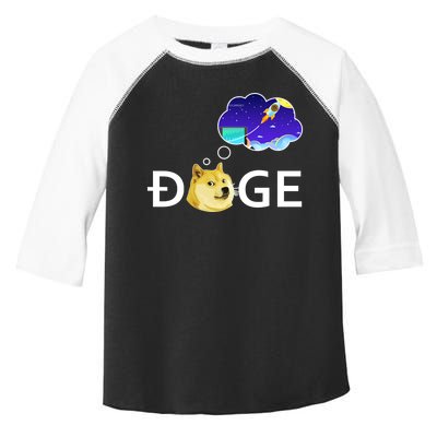 Doge To The Moon Crypto Currency Dogecoin Toddler Fine Jersey T-Shirt