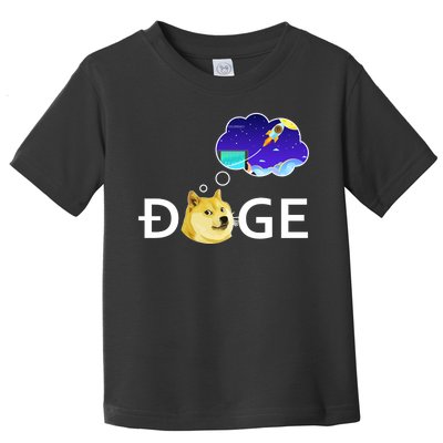 Doge To The Moon Crypto Currency Dogecoin Toddler T-Shirt