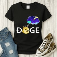 Doge To The Moon Crypto Currency Dogecoin Womens T-Shirt