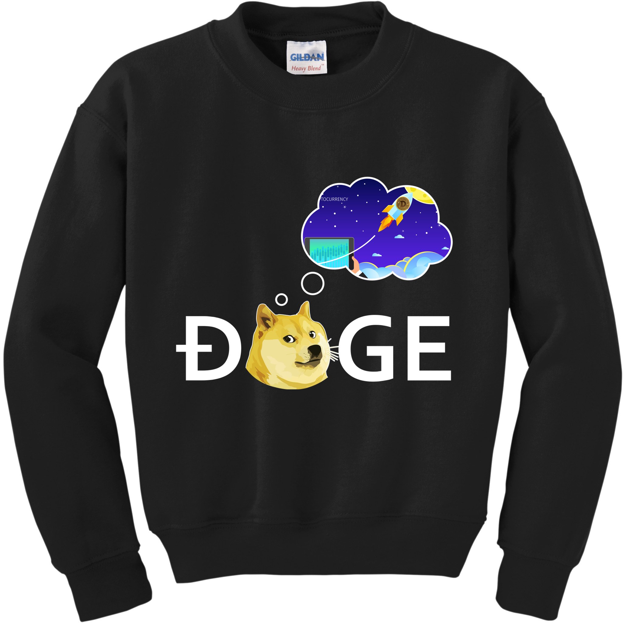 Doge To The Moon Crypto Currency Dogecoin Kids Sweatshirt
