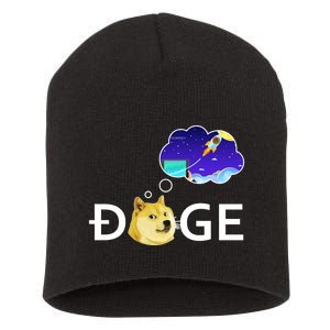 Doge To The Moon Crypto Currency Dogecoin Short Acrylic Beanie