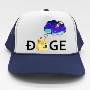 Doge To The Moon Crypto Currency Dogecoin Trucker Hat