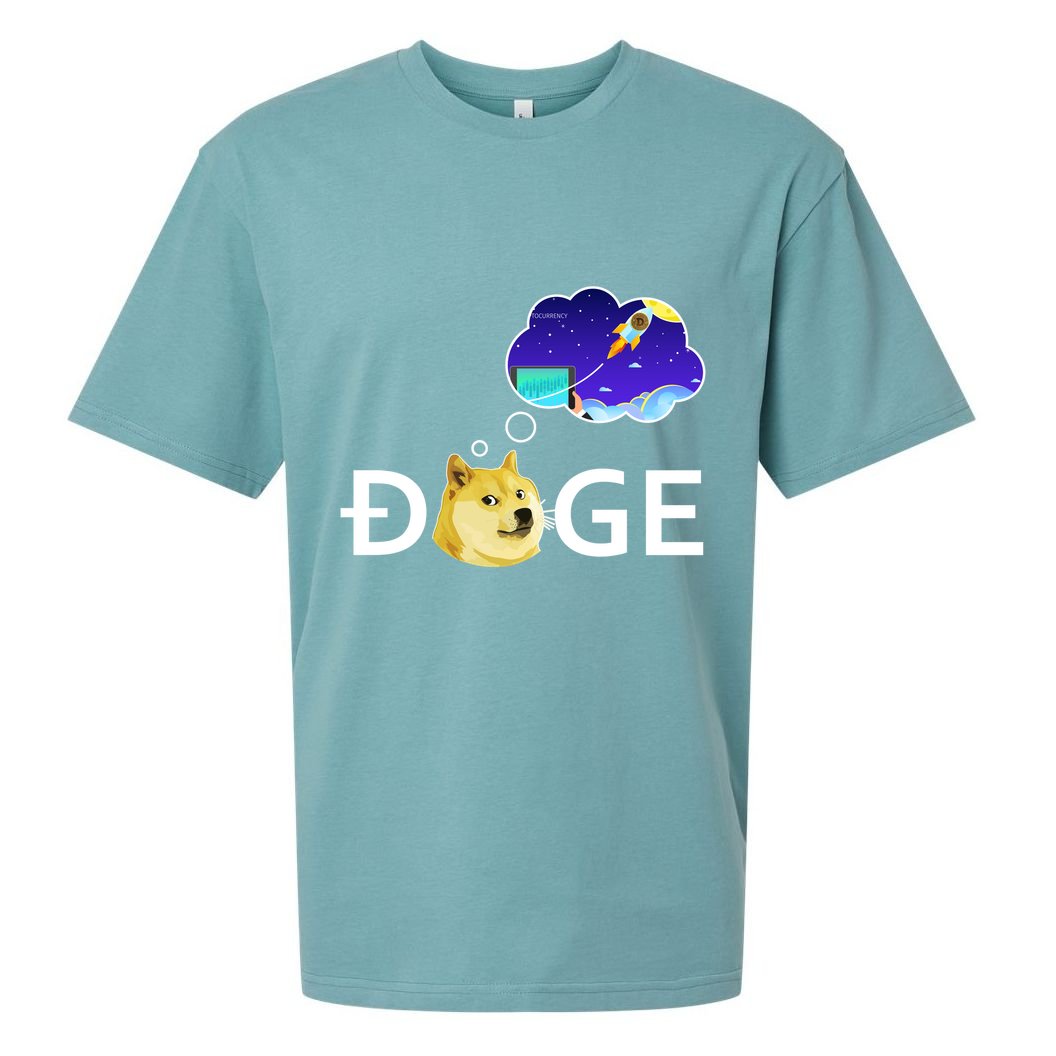 Doge To The Moon Crypto Currency Dogecoin Sueded Cloud Jersey T-Shirt