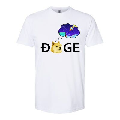 Doge To The Moon Crypto Currency Dogecoin Softstyle® CVC T-Shirt