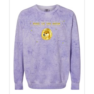 Doge To The Moon Dogecoin Crypto Currency Colorblast Crewneck Sweatshirt