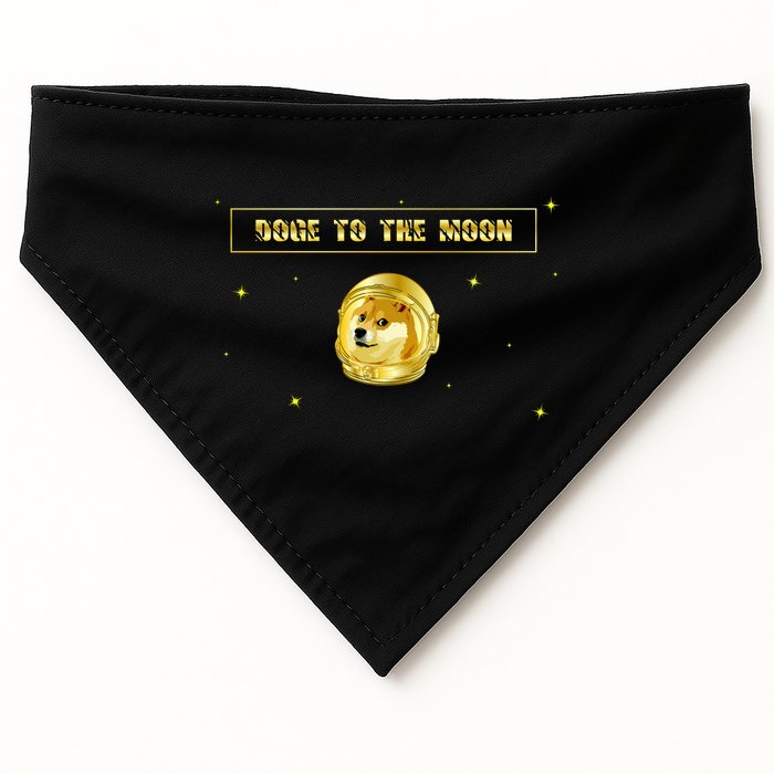Doge To The Moon Dogecoin Crypto Currency USA-Made Doggie Bandana