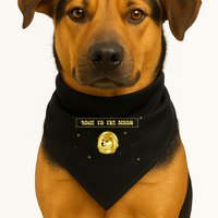 Doge To The Moon Dogecoin Crypto Currency USA-Made Doggie Bandana