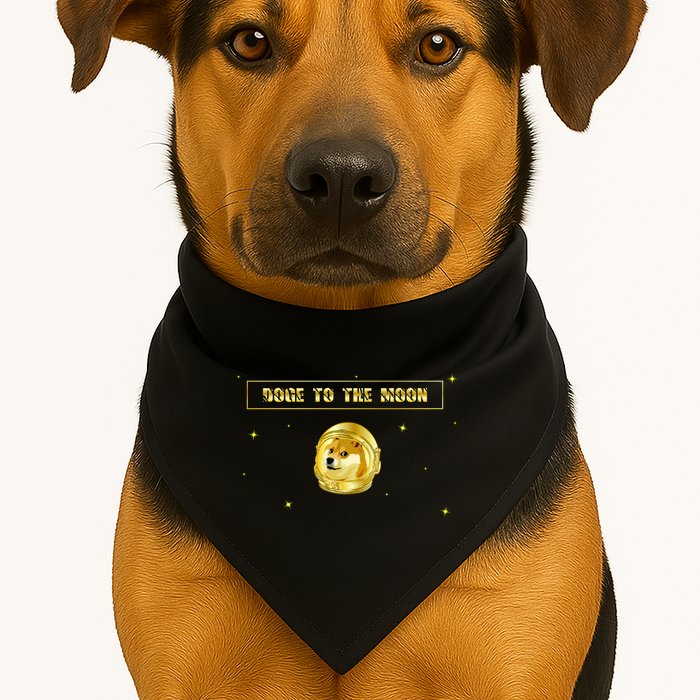 Doge To The Moon Dogecoin Crypto Currency USA-Made Doggie Bandana