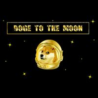Doge To The Moon Dogecoin Crypto Currency USA-Made Doggie Bandana