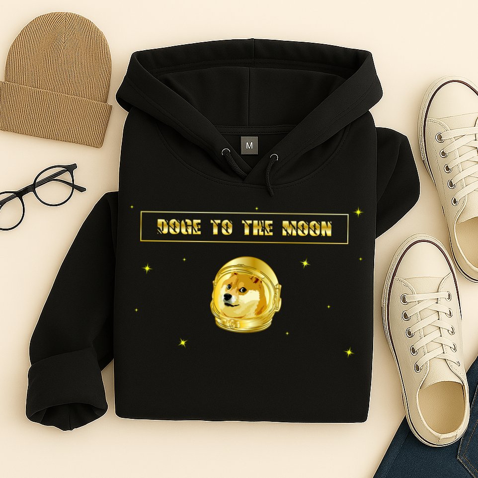 Doge To The Moon Dogecoin Crypto Currency Hoodie