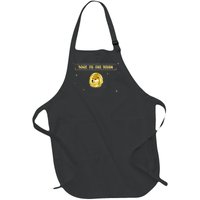 Doge To The Moon Dogecoin Crypto Currency Full-Length Apron With Pockets